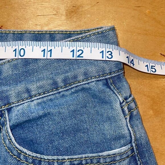 Womens High Rise‎ Ripped Distressed Straight Leg Mom Jeans Blue Small - Picture 8 of 10